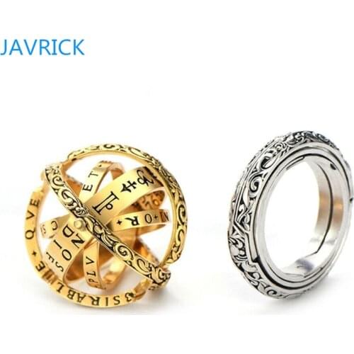 New Astronomical Sphere Ball Ring Foldable Open Cosmic Finger Ring Band Fashion Elegant Gift Party Jewelry