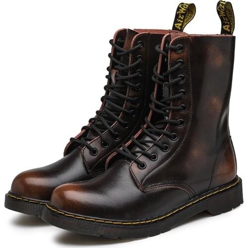 1490 leather high-top 10-hole Martin boots motorcycle shoes military boots