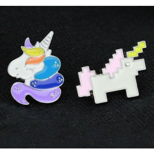 Fashion Children’s favorite unicorn badge, animal pony color, childish metal safety pin, gift decoration for children