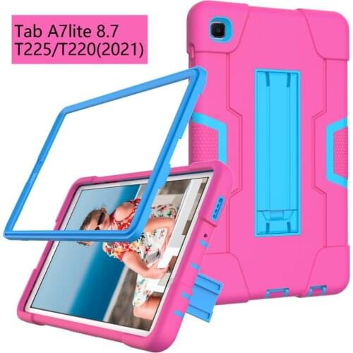 Soft Silicone+PC Kids Cover Case For Samsung Galaxy tab A7 lite 8.7 T220 T225 SM-T220 SM-T225 Coque Hybrid Kickstand Funda Capa