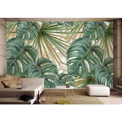 Wall papers home decor 3d customize 3d mural wallpaper Plant green leaf Living room bedroom home decor wallpaper