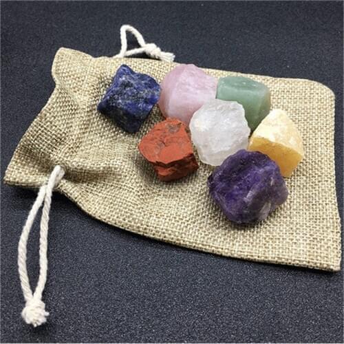 Natural mixed quartz 7 Chakra Stones rough raw rocks Healing Crystal for sale