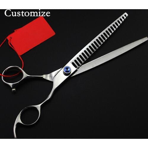 Customize japan 440c 8 inch dog grooming hair scissors Pet hair clipper cat barber thinning scissor shears hairdressing scissors