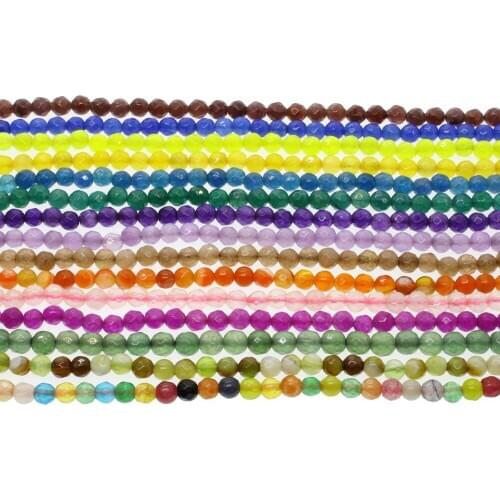 Natural Stone 4mm Beads Agate Faceted Beads Jewelry and Jewelry Making DIY Necklaces Bracelets Earrings Fashion Accessories