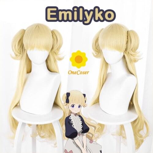 Anime Shadows House Emilyko Cosplay Wig Long Blond Hair Heat-resistant Fiber Hair + Wig Cap Carnival Party Role Play Girls Women