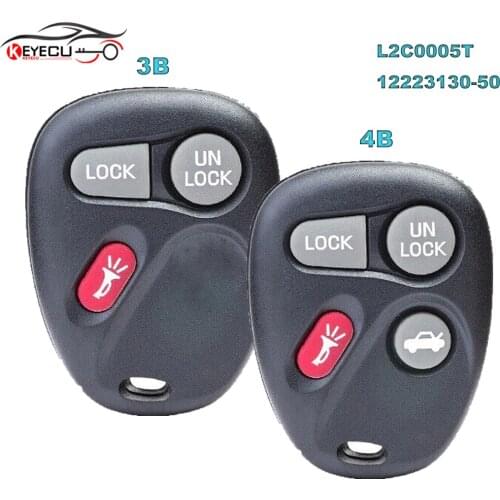 KEYECU L2C0005T P/N:16263074-99 Keyless Entry Remote Key 3B /4 Button Fob Clicker Transmitter for GM