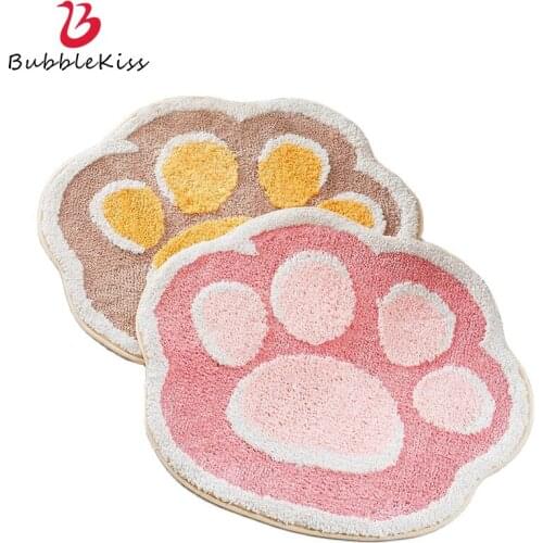 Bubble Kiss Rugs And Carpets For Home Living Room Cartoon Cat Claw Flocking Carpet Floor Mat Household Bathroom Door Foot Mat