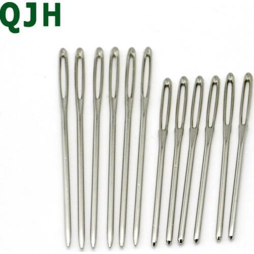QJH brand 12PCS 6cm 7cm Stainless Steel Sewing Needles Sewing Pins Set Home DIY Crafts Household Sewing Accessories