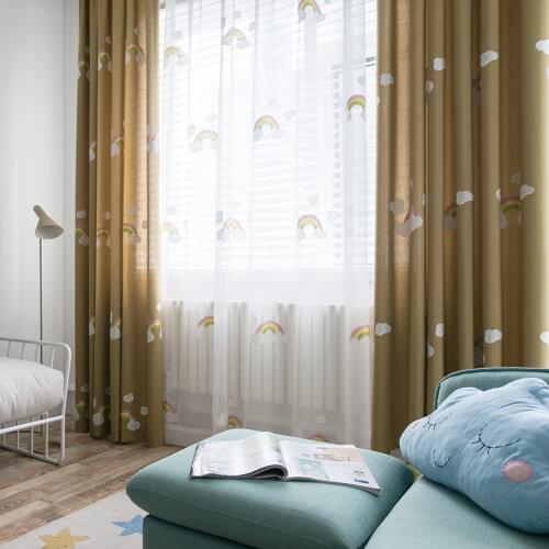 Curtains forLiving Room Bedroom Modern Minimalist Cotton Embroidery Multi-Colored Cotton Embroidered Curtains