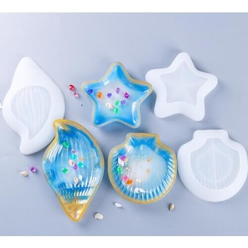 Marine Theme Fondant Mold Starfish Conch Shell Silicone Mold