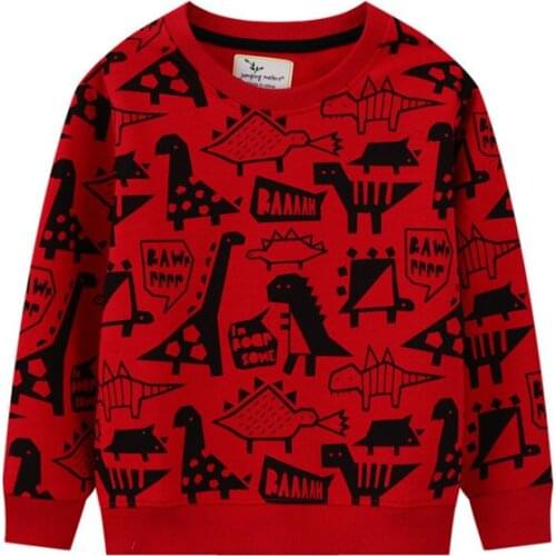 Jumping Meters Childrens Sweatshirts For Autunm Winter Boys Girls Cotton Dinosaurs Clothing Fashion Sport Hooded Shirts Tops
