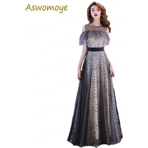 Gorgeous A-Line Evening Dresses 2018 Haute Couture Sheer O-neck with Ruffles Prom Party Dress vestido de festa