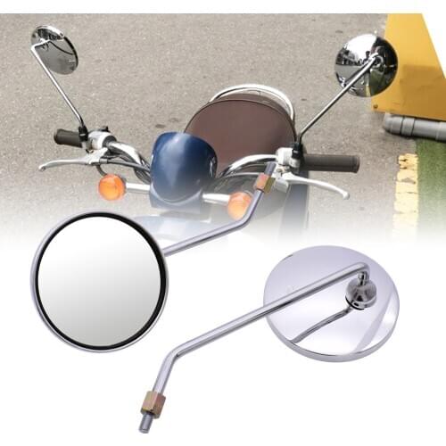Motorcycle Back View Mirror 4.3 Inch Chrome Round Rearview Mirrors For Yamaha SEROW 225 250 TTR125 TTR250 ttr 125 250 600 TTR600