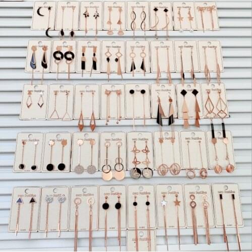 2021 New Tidal Titanium Steel Earrings Ladies Fringed Earrings online celebrity Explosions Fashion Korean Long Face Thin Earring