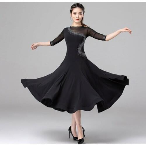 2021 9007 Half Sleeve Patchwork Female Latin Dance Dress Women Dancing Performance Dress Ballroom Belly Dance Suit