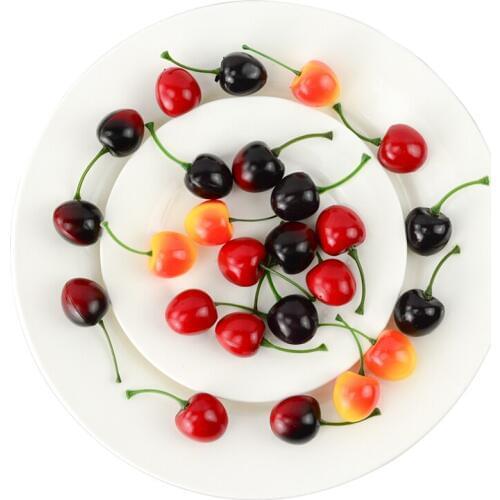 050 Simulated Cherry fake Cherry Plastic Simulated Mini Fruit Display Model Decoration