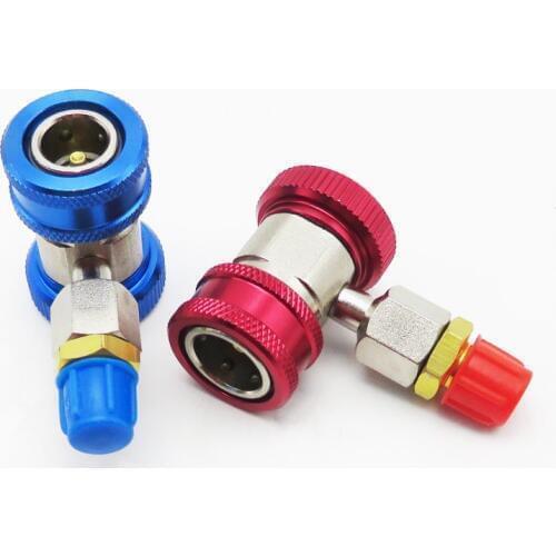 1 Pair ar Auto Freon R134A AC Air Condition Adjustable Quick Coupler Refrigerant High Low Adapter Connector Manifold Gauge Set