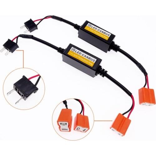 1 Pair Car Headlight Canbus Decoders Warning Resistor Canceller Anti Flicker Error Free H1 H4 H7 H11 9006 9007 Harness Adapter
