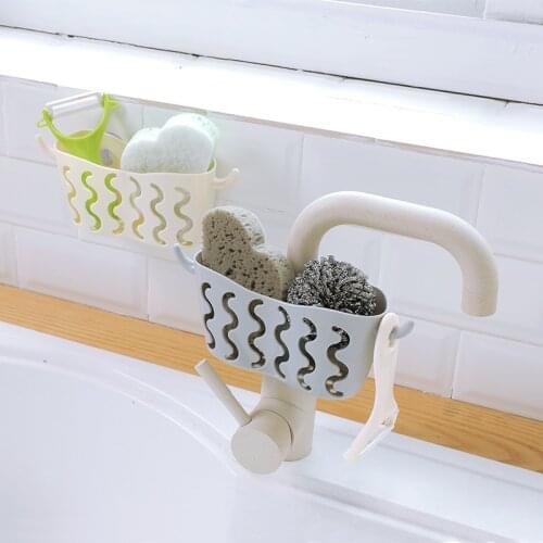 1 Pcs Suction Cup Storage Hanging Basket Faucet Sponge Drain Rack Kitchen Utensil Rack Bathroom Supplies Organizer