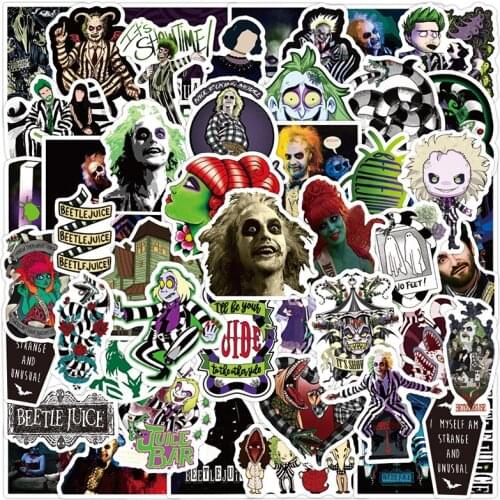 10/30/50Pcs Beetlejuice Comedy Movie Graffiti Waterproof Stickers Motorcycle Bicycle Helmet Motor Laptop Kid Classic Toy Gifts