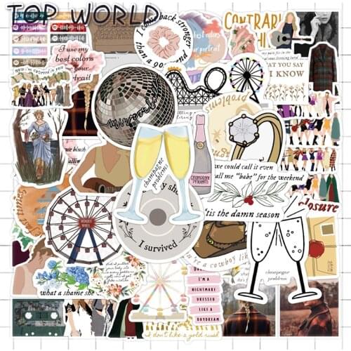 10/50Pcs/set Cool Taylor Famous Singer Sticker For Toys Luggage Suitcase & Motor Car Fashion Laptop Decals Phone Case Kids Diy