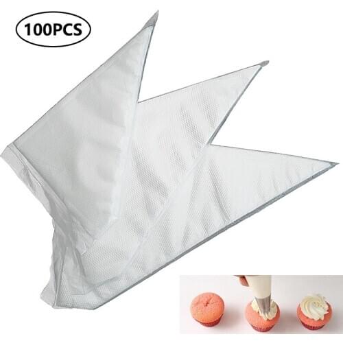 100Pcs/Set Disposable Pastry Bag Piping Cake Pastry Cupcake Icing Cream DIY Decorating Bags Bakeware Cookie Cutter Baking Tool