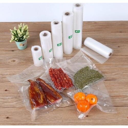 100pcs Fresh vacuum bag transparent plastic food vacuum packaging bags clear large pouch package