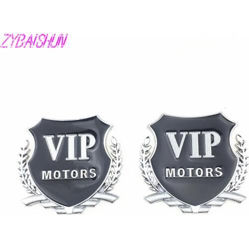 3D metal VIP MOTORS emblem car Stickers 2 pcs forMitsubishi ASX Outlander Lancer Evolution Pajero Eclipse Grandis FORTIS Zinger