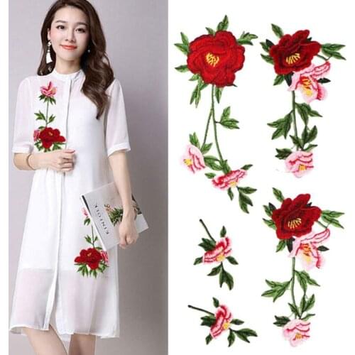 5Pcs/Set Flower Applique Embroidered Sew on Patches For Clothes Dress Fashion Sticker Diy Decoration Repair High Quality ZM05