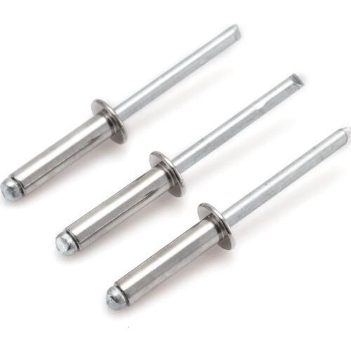50PCS 304 semi-steel open-type M3.2*13core pulling rivets Blind Round Head Rivets Nail Decoration Pop Rivets