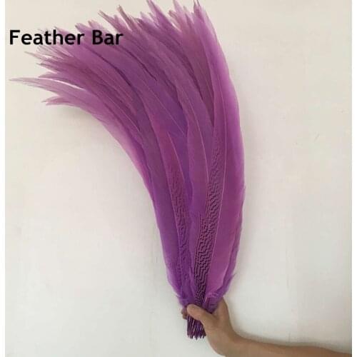 MFeathers 50PCS Length 40-80CM Silver Pheasant Feather Dyed Fuchsia Lady Amherst Pheasant tails Plumes Carnival Decoration Pluma