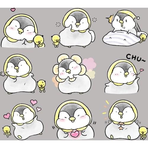 24 funny penguin cartoon scrapbook stickers for children, DIY laptop suitcase skateboard motorcycle bicycle toy