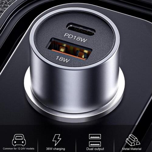 Car Phone Charger Mini Quick Charging QC3.0 PD 18W Type-C USB Auto Charger Adapter Car Cigarettes Lighter interface