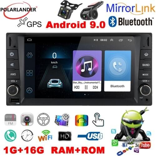 7 Inch Car DVD Player Android Capacitive Touch Screen 2 DIN Wifi MP5 Android 9.0 IOS / Android MirrorLink USB FM GPS Bluetooth