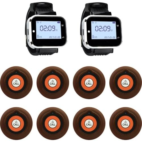 JINGLE BELLS 2 or 3 Watch Receiver 8 Call Button Wireless Waiter Calling System For Restaurant Service Pager System Call Bell