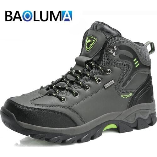 Brand Mens Boots Winter Men Shoes Waterproof Leather Mens Sneakers Outdoor Mens Hiking Boots Ankle Boots Zapatos De Hombre