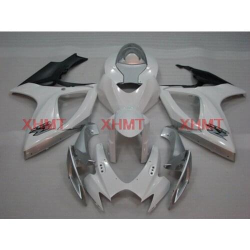 For Suzuki GSXR600 2006 - 2007 K6 Full Body Kits GSXR600 07 Fairing GSXR 750 2006 Silver White Abs Fairing