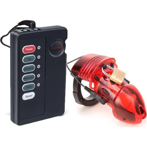 Cock Cage Electric Physiotherapy Penis Ring Massager Male Chasity Device Erotic Urethral Lock SM Masturbation Sex Toys for Men