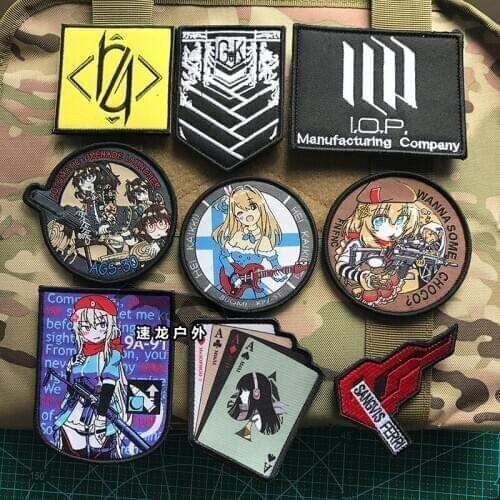 Game Girls Frontline 404 AGS-30 9A91Cosplay DIY Embroidered Tags Patch Cloth Patches Armband Backpack Decor Badge Props