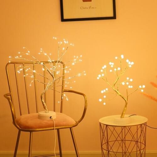 INS Nordic LED Decoration Study Bedroom Table Lamp Desk Lampe Bedside Creative Night Light Tree Lampara De Noche Dormitorio