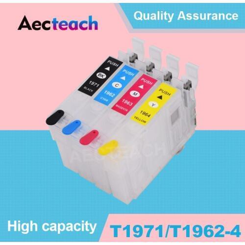 Aecteach Refill Ink Cartridge T1971 T1962 T1963 T1964 for Epson EXPRESSION XP-101 201 211 401 204 104 214 411 WF-2532 Printer
