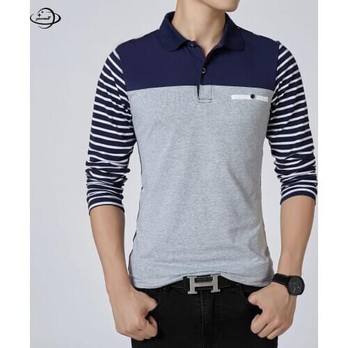 M-5xl Mens Polo Shirts Spring Autumn Male Tops Tees Long Sleeve Striped Casual Contrast Color Plaid Breathable Clothes H44