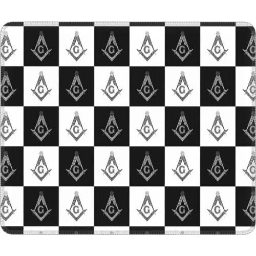 Freemason Checkered Pattern Gaming Mouse Pad Masonic Mason Lockedge Desk Mat Pads Rubber PC Table Decoration Cover