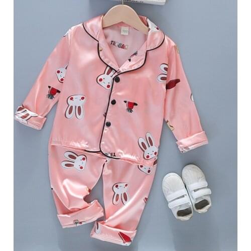 Melario New Christmas Pajamas Baby Autumn Winter Long Sleeve Silk Sleepwear Set Solid Color Comfort Girl Boy Nightwear Clothing