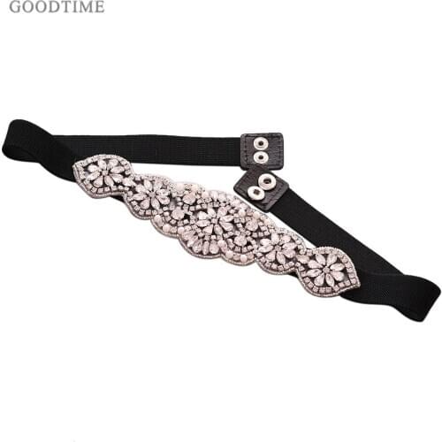 Trendy Bridal Belts Rhinestone Belt Wedding Dress Stretch Belt Dress Waist Seal Elastic Crystal Belt For Women Girl Party Dress