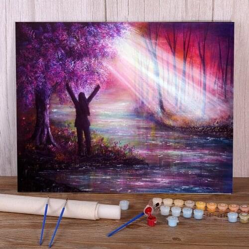 Natural Scenery Strength DIY Painting By Numbers Package Acrylic Paints 40*50 Canvas Painting Home Decor Crafts Handicraft