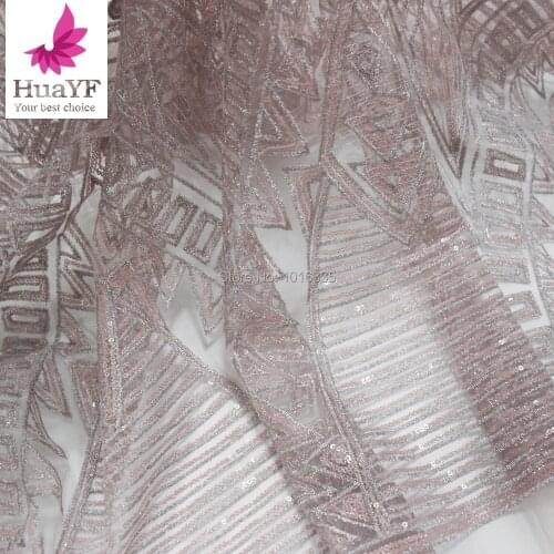 NEW color African lace fabric 2019 Nigerian embroidery high quality french tulle lace fabric with sequins