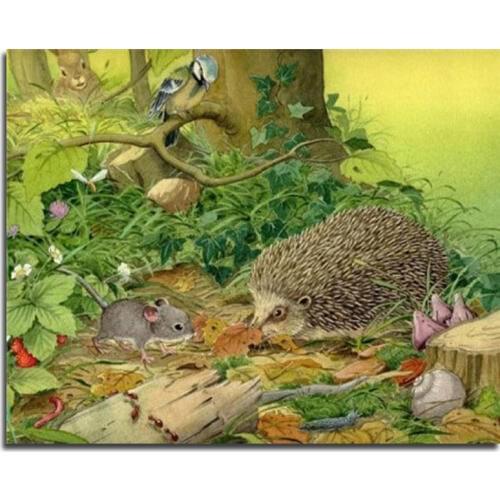 Peter ren Round Diamond Painting Cross stitch DIY 5d Mosaic full icons Diamond Embroidered with rhinestones Hedgehog mouse bird