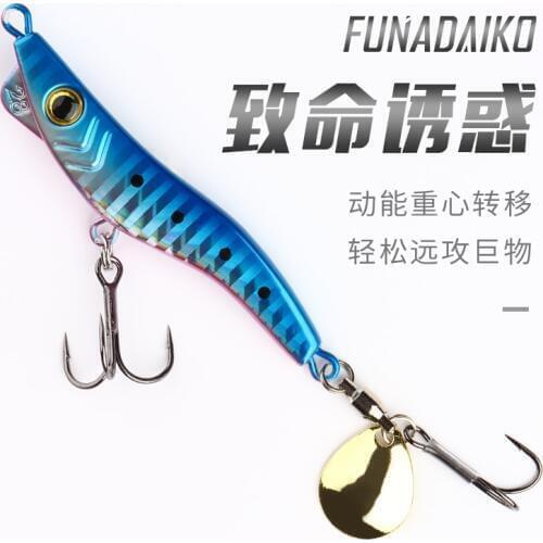 FUNADAIKO 5pcs/lot slow jig jigging lure Squid Jig Shrimp lure Metal jig with Treble Hooks fishing lure 19g 28g 40g micro jig