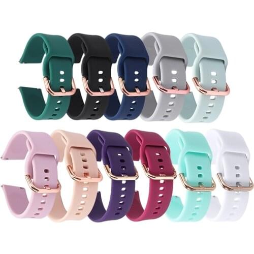 20mm Smart Watch Silicone Band Adjustable Watchband Replacement For Samsung Galaxy Watch Active 2 Strap Watch Accessories